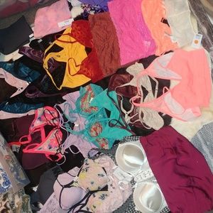 [3 piece] NEW DESIGNER Aerie FP PINK VS UO mystery large bralette bundle lot